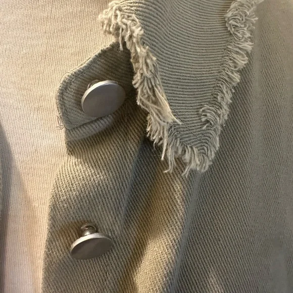 ChicMe Oversized Khaki & Sequin Button Down Shirt-Size S - Picture 8 of 12